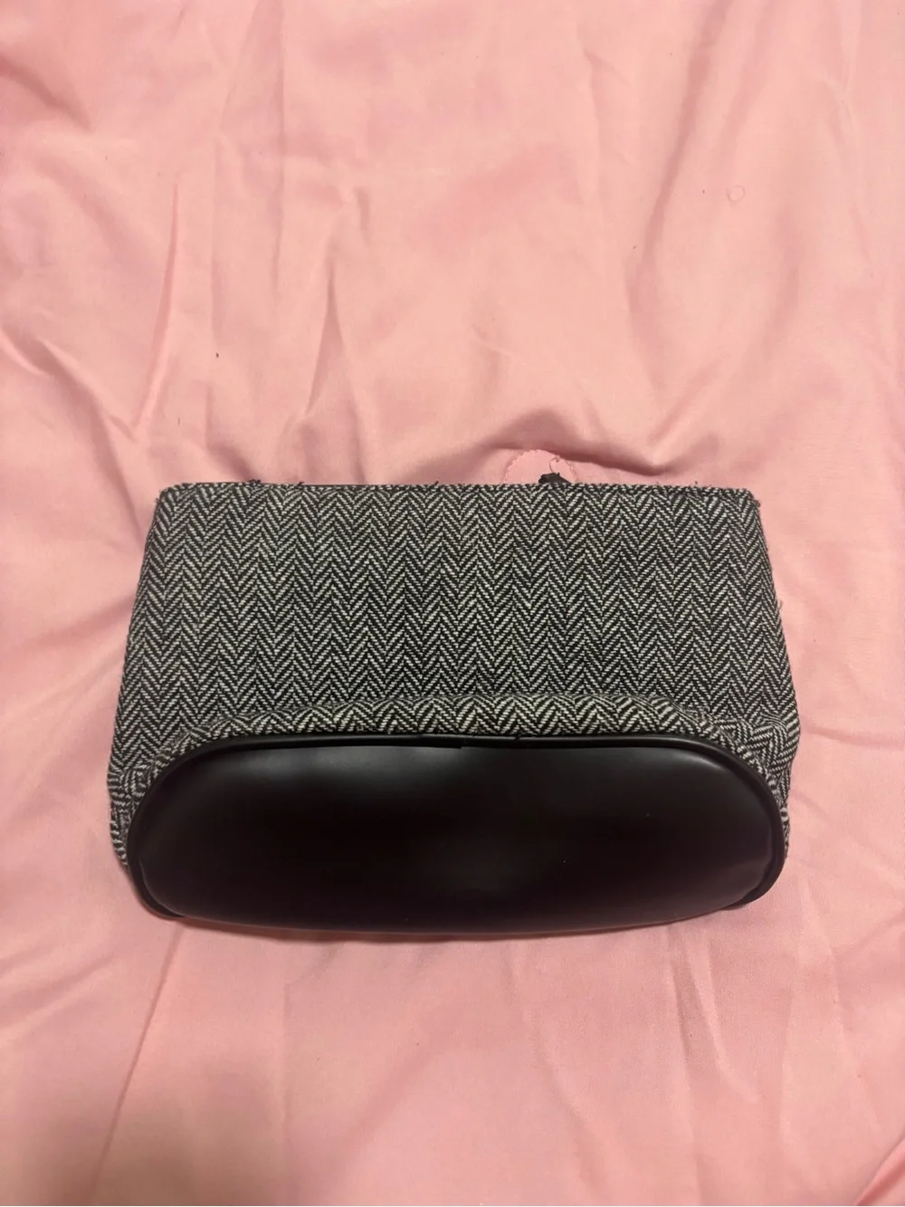 Yankee Candle Gray & Black Herringbone Cosmetic Pouch with Buckle
